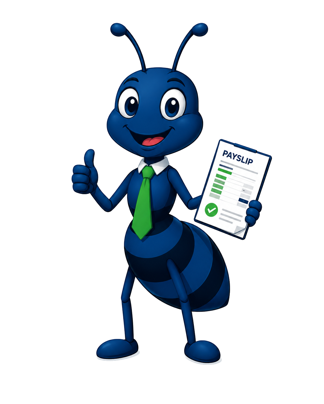 PayAnt mascot holding a payslip